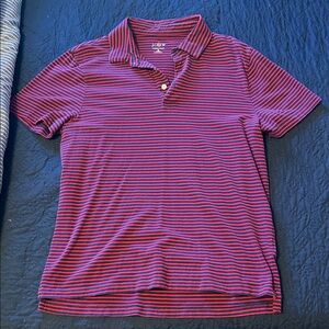 Red and Navy striped J Crew Polo